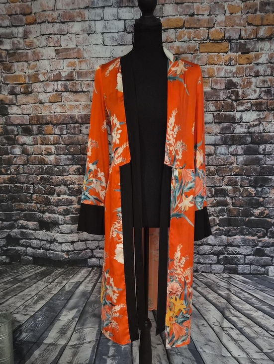 River Island Jackets & Blazers - River Island Red Floral Lightweight Kimono NWT SZ 8